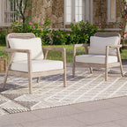 Christopher Knight Home Terry Patio Sedie a sdraio rustiche in legno di acacia con cuscini resistenti all'acqua (set da 2)