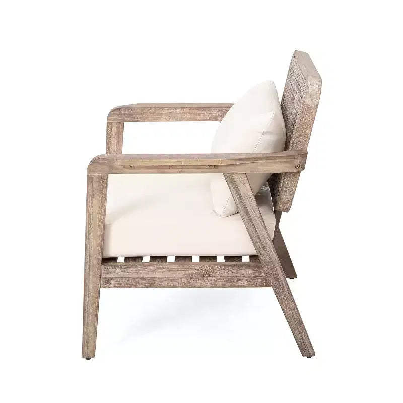 Christopher Knight Home Terry Patio Sedie a sdraio rustiche in legno di acacia con cuscini resistenti all'acqua (set da 2)