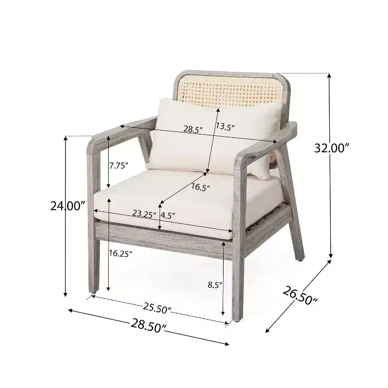 Christopher Knight Home Terry Patio Sedie a sdraio rustiche in legno di acacia con cuscini resistenti all'acqua (set da 2)
