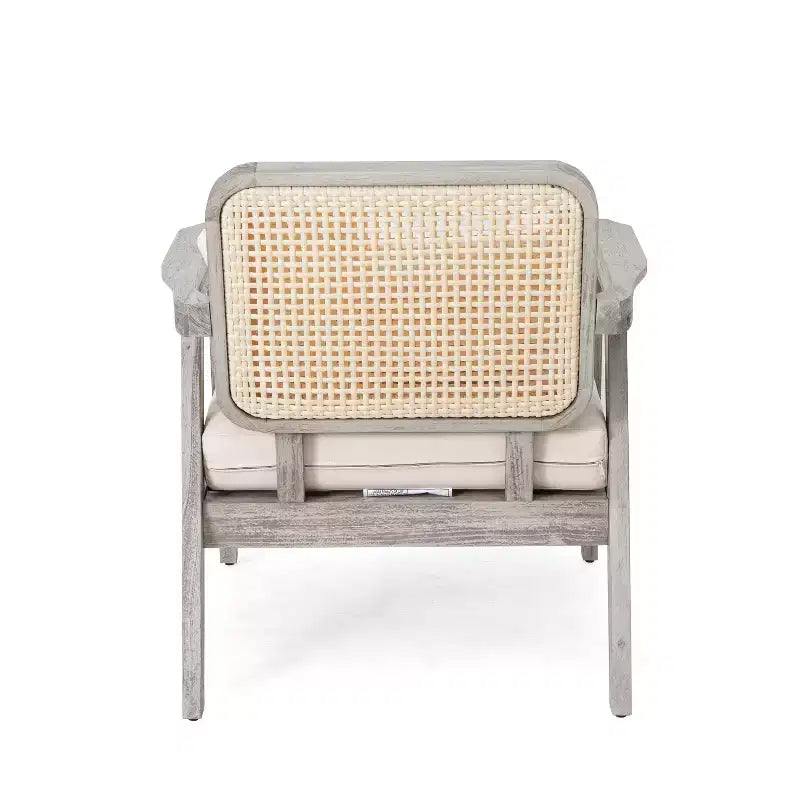 Christopher Knight Home Terry Patio Sedie a sdraio rustiche in legno di acacia con cuscini resistenti all'acqua (set da 2)