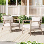 Christopher Knight Home Terry Patio Sedie a sdraio rustiche in legno di acacia con cuscini resistenti all'acqua (set da 2)