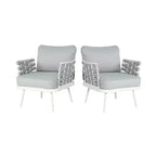 Christopher Knight Home Barbara sedie a sdraio moderne da esterno in metallo e corda (set da 2)