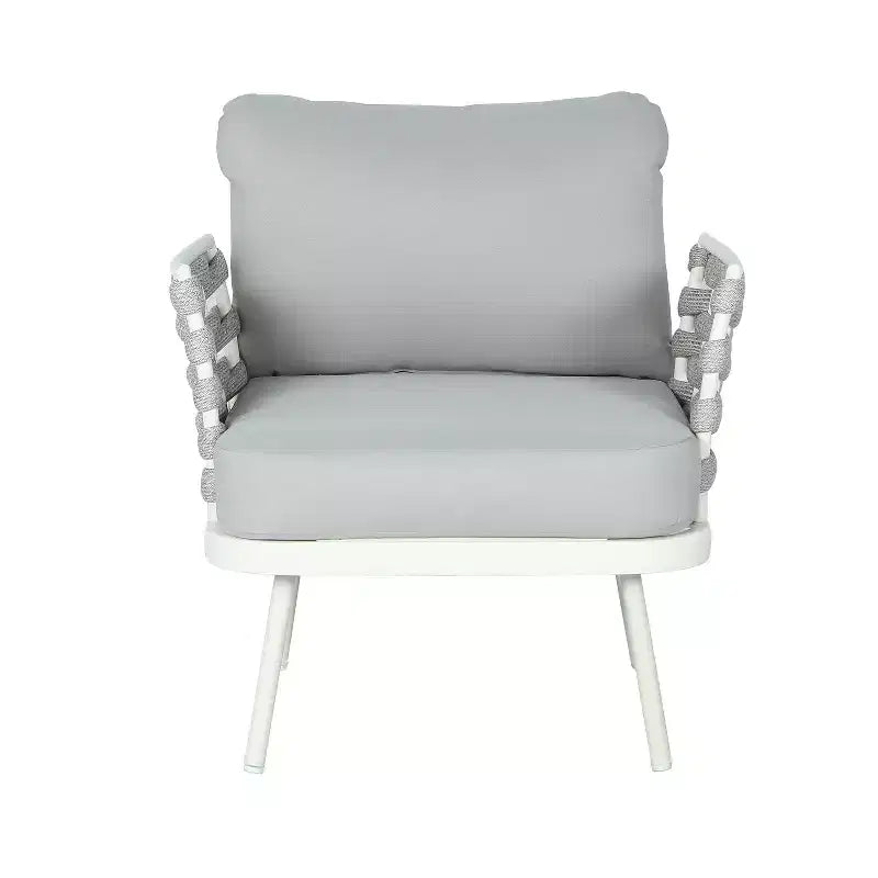 Christopher Knight Home Barbara sedie a sdraio moderne da esterno in metallo e corda (set da 2)