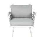 Christopher Knight Home Barbara sedie a sdraio moderne da esterno in metallo e corda (set da 2)