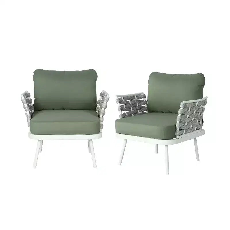 Christopher Knight Home Barbara sedie a sdraio moderne da esterno in metallo e corda (set da 2)