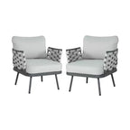 Christopher Knight Home Barbara sedie a sdraio moderne da esterno in metallo e corda (set da 2)