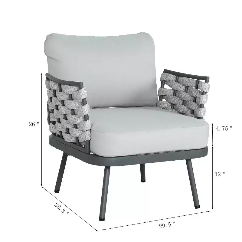 Christopher Knight Home Barbara sedie a sdraio moderne da esterno in metallo e corda (set da 2)