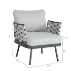 Christopher Knight Home Barbara sedie a sdraio moderne da esterno in metallo e corda (set da 2)