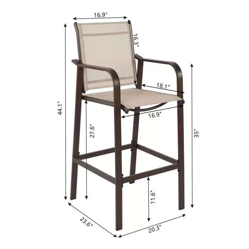 Karl Home | Metal Outdoor Bar Stool Set of 2