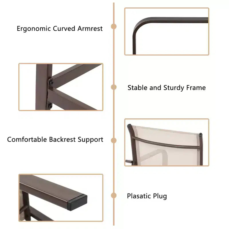 Karl Home | Metal Outdoor Bar Stool Set of 2
