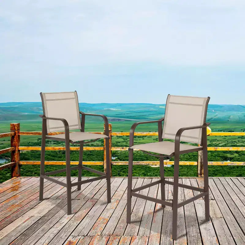 Karl Home | Metal Outdoor Bar Stool Set of 2