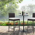 BestMassage Modern Bar Stools Set of 2 Wicker Patio Bar Chairs, Brown
