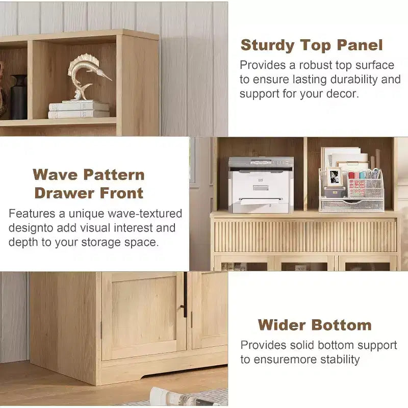 Dispensa da cucina a 60 ante con ante in vetro, mobiletto per alimenti, organizer da cucina, design a onda, per soggiorno, sala da pranzo