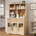 Dispensa da cucina a 60 ante con ante in vetro, mobiletto per alimenti, organizer da cucina, design a onda, per soggiorno, sala da pranzo