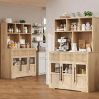 Dispensa da cucina a 60 ante con ante in vetro, mobiletto per alimenti, organizer da cucina, design a onda, per soggiorno, sala da pranzo