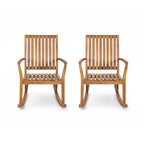 Christopher Knight Home Raeburn Outdoor Rustic Acacia Wood Slatted Design Accent Rocking Chair (Set of 2)