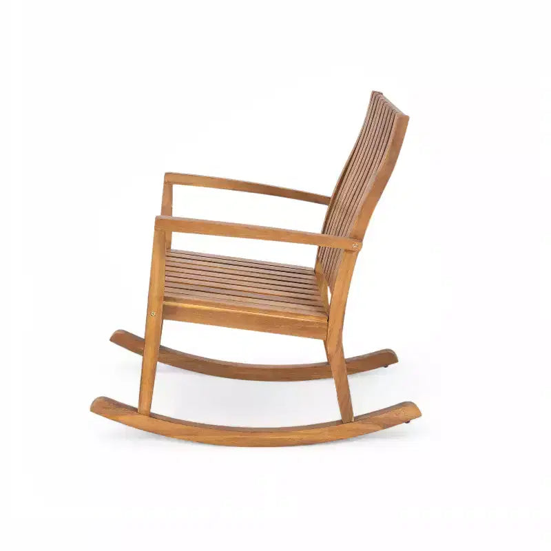 Christopher Knight Home Raeburn Outdoor Rustic Acacia Wood Slatted Design Accent Rocking Chair (Set of 2)