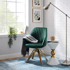 Art Leon Comfortable Velvet Swivel Accent Armchair with Golden Legs