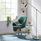 Art Leon Comfortable Velvet Swivel Accent Armchair with Golden Legs