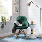 Art Leon Comfortable Velvet Swivel Accent Armchair with Golden Legs