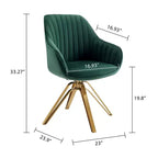 Art Leon Comfortable Velvet Swivel Accent Armchair with Golden Legs