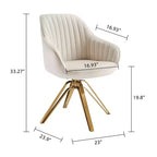 Art Leon Comfortable Velvet Swivel Accent Armchair with Golden Legs