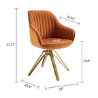 Art Leon Comfortable Velvet Swivel Accent Armchair with Golden Legs