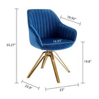 Art Leon Comfortable Velvet Swivel Accent Armchair with Golden Legs