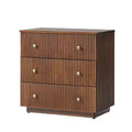 Sara 3-Drawer Modern end table with Built-in Charging Station|ART OF LIVING DESIGNS-WALNUT