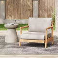 Christopher Knight Home Shane Rustic Patio Acacia Wood Club Chair with Water-Resistant Cushion, Teak /Beige
