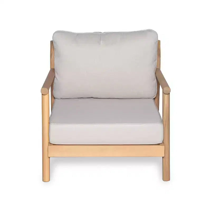 Christopher Knight Home Shane Rustic Patio Acacia Wood Club Chair with Water-Resistant Cushion, Teak /Beige