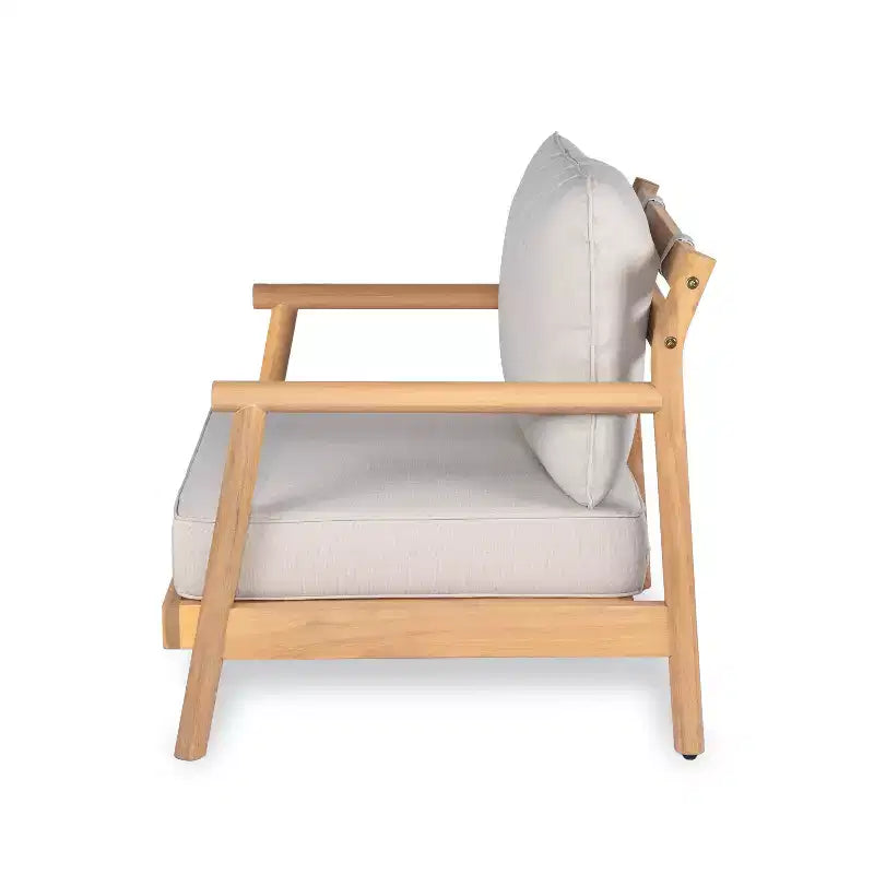 Christopher Knight Home Shane Rustic Patio Acacia Wood Club Chair with Water-Resistant Cushion, Teak /Beige