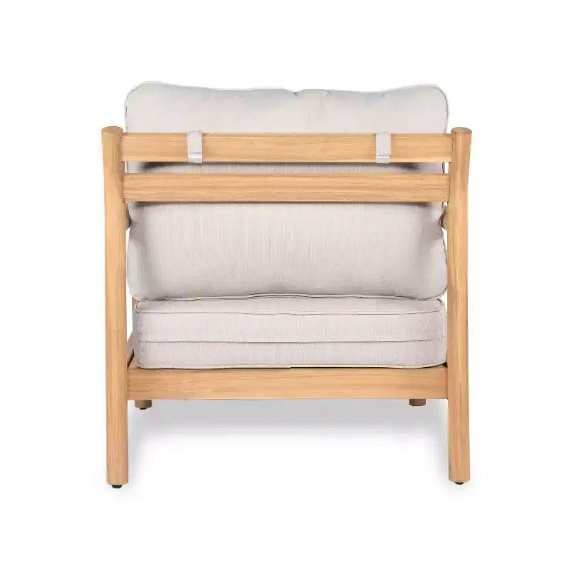 Christopher Knight Home Shane Rustic Patio Acacia Wood Club Chair with Water-Resistant Cushion, Teak /Beige