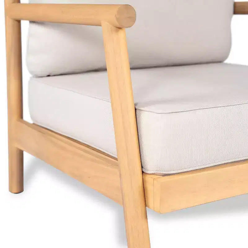 Christopher Knight Home Shane Rustic Patio Acacia Wood Club Chair with Water-Resistant Cushion, Teak /Beige
