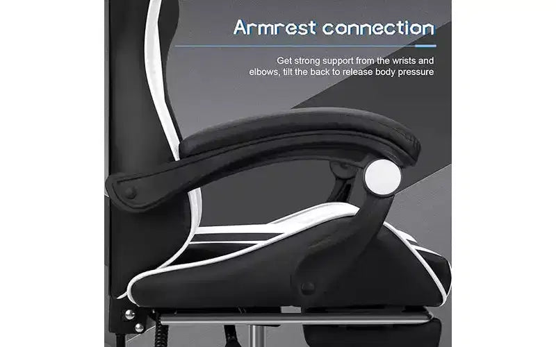 Ergonomic Gaming Chair with Lumbar Support  Sleek Racing Design