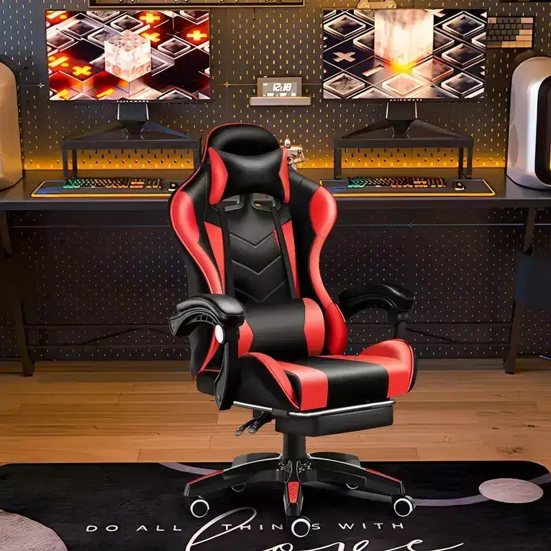 Sedia Gaming Ergonomica con Supporto Lombare Design Elegante da Corsa