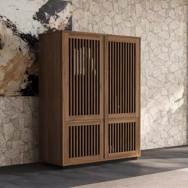 Mobile angolare contenitore Luck Live Farmhouse da 34,84 pollici, colore noce.