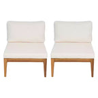 Christopher Knight Home Simms Outdoor Acacia Wood Armless Chair with Open Slatted Back (Set of 2)
