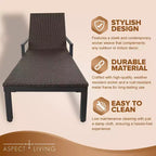 Set di 2 Chaise Longue in Wicker Biscayne 65465, Intrecciate in Acciaio per Tutte le Stagioni, con Telaio Verniciato a Polvere Leggero, per Interni ed Esterni, Portico, Giardino, Balcone
