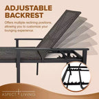 Set di 2 Chaise Longue in Wicker Biscayne 65465, Intrecciate in Acciaio per Tutte le Stagioni, con Telaio Verniciato a Polvere Leggero, per Interni ed Esterni, Portico, Giardino, Balcone
