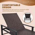 Set di 2 Chaise Longue in Wicker Biscayne 65465, Intrecciate in Acciaio per Tutte le Stagioni, con Telaio Verniciato a Polvere Leggero, per Interni ed Esterni, Portico, Giardino, Balcone