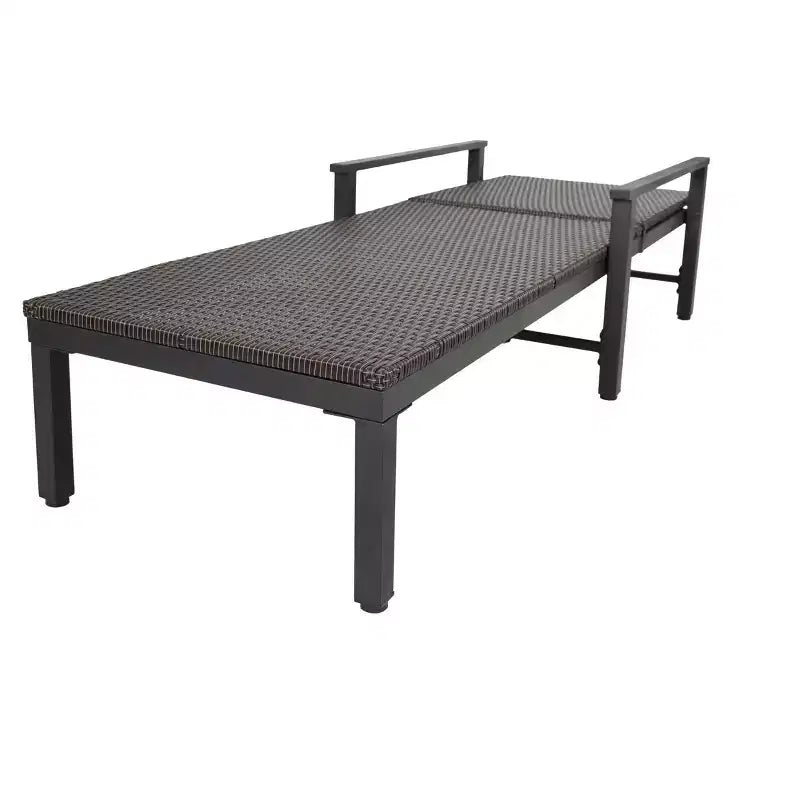 Set di 2 Chaise Longue in Wicker Biscayne 65465, Intrecciate in Acciaio per Tutte le Stagioni, con Telaio Verniciato a Polvere Leggero, per Interni ed Esterni, Portico, Giardino, Balcone