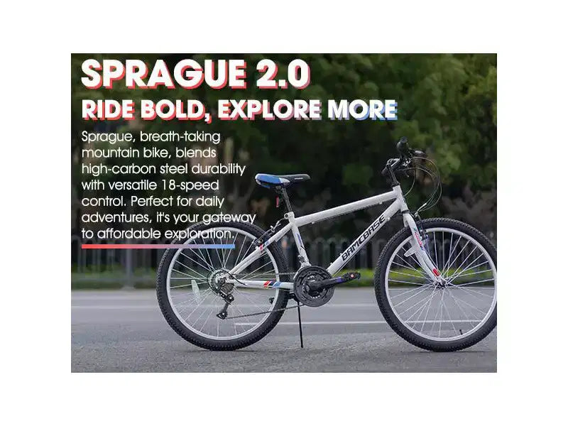 BAMCBASE 24 26 Mountain Bike, 18 velocità, telaio in acciaio ad alto tenore di carbonio, bicicletta MTB sportiva per adulti