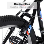 BAMCBASE 24 26 Mountain Bike, 18 velocità, telaio in acciaio ad alto tenore di carbonio, bicicletta MTB sportiva per adulti