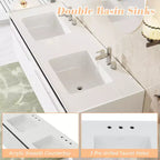 AMERLIFE LED Floating Bathroom Double Vanity with Sink Combo