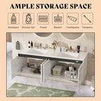 AMERLIFE LED Floating Bathroom Double Vanity with Sink Combo