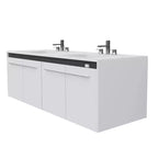 AMERLIFE LED Floating Bathroom Double Vanity with Sink Combo