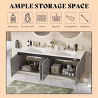 AMERLIFE LED Floating Bathroom Double Vanity with Sink Combo