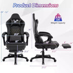 Sedia da Gaming Costway con Poggiapiedi, Sedia Ergonomica da Gaming per Computer con Poggiatesta