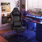 Sedia da Gaming Costway con Poggiapiedi, Sedia Ergonomica da Gaming per Computer con Poggiatesta